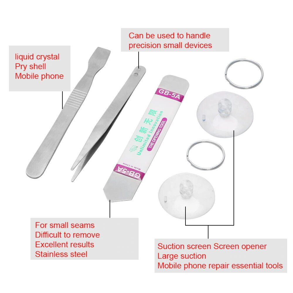 Juego de 21/25 piezas, Kits de herramientas de reparación profesionales  para teléfonos móviles, Kit de reparación de teléfonos inteligentes  electrónic