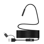Mini Cámara Endoscópica IP68 HD de 1200P - 8 Luces LED Ajustables, Longitud de Cable 5m, Puerto USB Tipo-C/Micro USB/USB