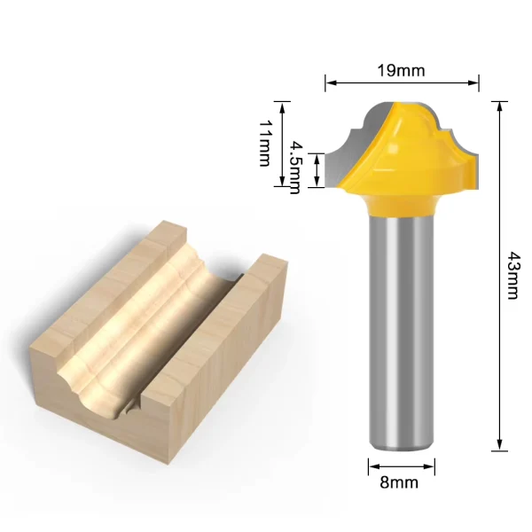 Fresa Clásica para Router sin Rodamiento, Vástago de 8mm | Precisión y Durabilidad en Carpintería - Imagen 2