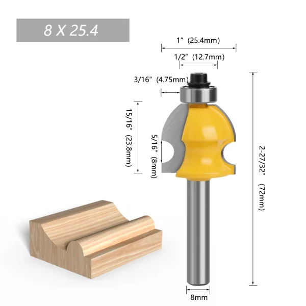 Fresa para Router con Vástago de 8mm – Ideal para Molduras Decorativas