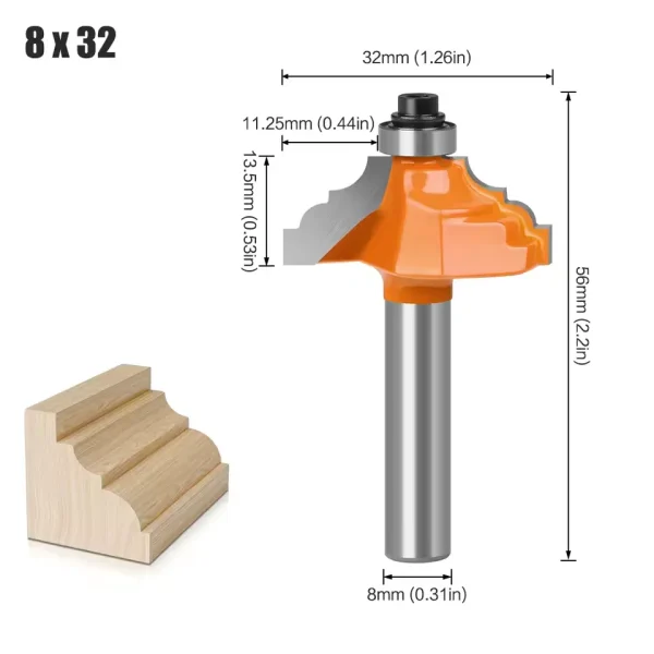 Fresa para Router para Molduras Decorativas – Precisión y Acabados Profesionales - Vástago de 8mm - Imagen 3