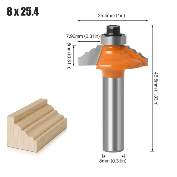 Fresa para Router para Molduras Decorativas – Precisión y Acabados Profesionales - Vástago de 8mm - Imagen 4