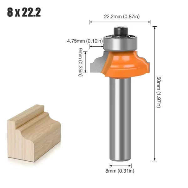 Fresa para Router para Molduras Decorativas – Precisión y Acabados Profesionales - Vástago de 8mm - Imagen 2