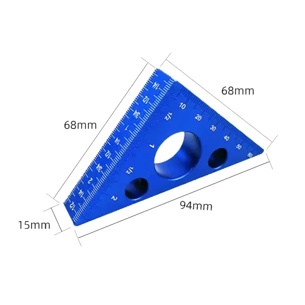 Escuadra Triangular de Ángulo Recto 68mm x 68mm x 94mm – Precisión y Durabilidad