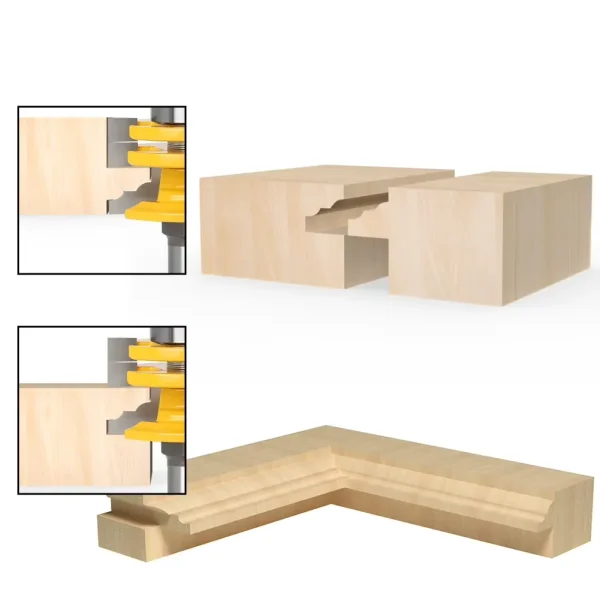 Fresa para Router para Canal para el Vidrio de la Puerta con Moldura Decorativa - Vástago de 8mm, Revestimiento de Teflón - Cortes Limpios y Sin Astillas - Imagen 2