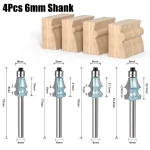 Fresas para Router de Madera en Forma de Cuchillo – Vástago 6mm, Carburo Industrial, Revestidas en Teflón, Cortes Limpios en Madera y Melamina