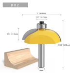 Fresa de cuchillo media caña para router – Vástago de 8mm, para madera, melamina y más