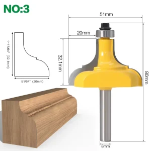 Fresa Pecho de Paloma para Router de Madera – Vástago 8mm