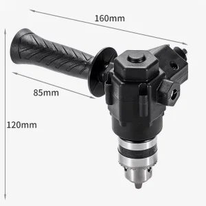 Adaptador de Taladro en Ángulo Recto con Mandril | Extensión Angular para Taladro Carpintería y Bricolaje