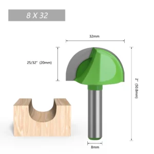 Fresa Punta de Bola 32mm para Router 8mm | Broca Redondeadora para Madera Carpintería Profesional