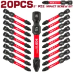 Juego 20 Puntas PZ2 Impacto 50mm | Bits Pozidriv Magnéticos Alta Resistencia para Taladro