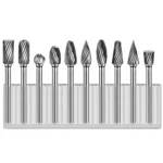 Juego de Fresas de Carburo de Tungsteno 3mm (1/8”) para Dremel | Brocas Rotativas para Metal, Madera y Tallado (10 Pcs)
