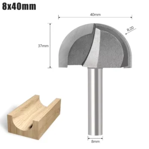 roca CNC de Punta Redonda (Nose Round) – Vástago 8mm | 40mm